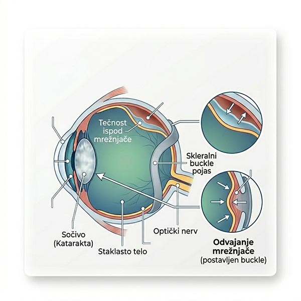 Scleral buckling je hirurška procedura